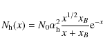 \begin{displaymath}N_{\rm h}(x)=N_0\alpha _{\rm h}^2{x^{1/2}x_B\over x+x_B}{\rm e}^{-x}
\end{displaymath}