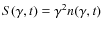 $S (\gamma, t) = \gamma^2 n(\gamma, t)$