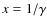 $x=1/\gamma $