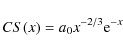 \begin{displaymath}CS(x)=a_0x^{-2/3}{\rm e}^{-x}
\end{displaymath}