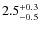 $\rm 2.5^{+0.3}_{-0.5}$
