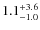 $\rm 1.1_{-1.0}^{+3.6}$