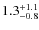 $\rm 1.3_{-0.8}^{+1.1}$
