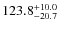 $\rm 123.8_{-20.7}^{+10.0}$