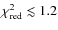 $\chi^2_{\rm red}\lesssim 1.2$
