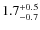 $\rm 1.7^{+0.5}_{-0.7}$