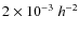 $2\times 10^{-3}\;h^{-2}$