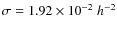 $\sigma=1.92 \times 10^{-2}\;h^{-2}$