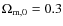 $\Omega_{{\rm m},0} = 0.3$