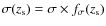 $\sigma(z_{\rm s})= \sigma \times f_{\sigma}(z_{\rm s})$