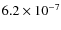 $6.2\times10^{-7}$