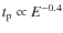$t_{\rm p}\propto E^{-0.4}$
