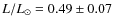 $L/L_\odot = 0.49\pm0.07$