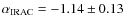$\alpha_{\rm IRAC} = -1.14 \pm 0.13$