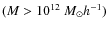 $(M>10^{12}~M_\odot h^{-1})$