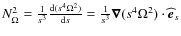 $N^2_{\Omega}=\frac{1}{s^3} \frac{{\rm d}(s^4\Omega^2)}{{\rm d}s}
=\frac{1}{s^3} \vec{\nabla}(s^4\Omega^2)\cdot \widehat{\vec{e}}_s$
