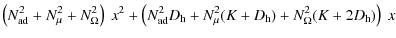$\displaystyle \left(N^2_{{\rm ad}}+N^2_{\mu}+N^2_{\Omega}\right)~ x^2