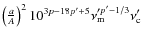 $\left( \frac{a}{A}\right)^2 10^{3p-18p^\prime+5} \nu_{\rm m}^{\prime p^\prime -1/3} \nu_{\rm c}^\prime$
