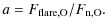 $\displaystyle a = F_{\rm flare, O} / F_{\rm n, O}.$