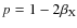 $p = 1-2\beta_{\rm X}$