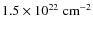 $1.5\times 10^{22}\; {\rm cm}^{-2}$