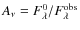 $A_\nu = F_\lambda^0/F_\lambda^{\rm obs}$