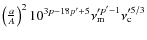$\left( \frac{a}{A}\right)^2 10^{3p-18p^\prime+5} \nu_{\rm m}^{\prime p^\prime -1} \nu_{\rm c}^{\prime 5/3}$