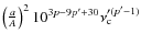 $\left(\frac{a}{A}\right)^2 10^{3p-9p^\prime+30}\nu_{\rm c}^{\prime (p^\prime -1)}$