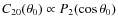 $C_{20}(\theta_0) \propto P_2(\cos\theta_0)$