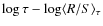 $\log \tau - \log \langle R / S\rangle_\tau$