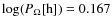 $\log (P_\Omega [\mbox{h}]) = 0.167$