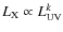 $L_{\rm X} \propto L_{\rm UV}^k$