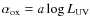 $\alpha_{\rm ox} = a \log L_{\rm UV}$