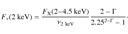 \begin{displaymath}F_\nu({\rm 2~keV})={F_{\rm X}({\rm 2{-}4.5~keV})\over \nu_{\rm 2~keV}} {2-\Gamma\over 2.25^{2-\Gamma}-1}\cdot
\end{displaymath}
