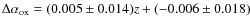 $\Delta\alpha_{\rm ox}=(0.005\pm0.014)z+(-0.006\pm0.018)$