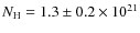 $N_{{\rm H}}=1.3\pm0.2 \times 10^{21}$