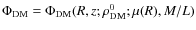 $\Phi_{\rm DM}=\Phi_{\rm DM}(R,z; \rho_{\rm DM}^{0}; \mu(R), M/L)$
