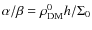 $\alpha/\beta = \rho_{\rm DM}^{0} h / \Sigma_0$