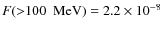 $F({>}100 ~\mbox{ MeV})=2.2\times10^{-8}$