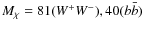 $M_{\chi}= 81 (W^+W^-), 40(b {\bar b})$