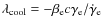 $\lambda_{\rm cool}= -\beta_{\rm e} c \gamma_{\rm e}/\dot{\gamma}_{\rm e}$