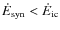 $\dot{E}_{\rm syn}<\dot{E}_{\rm ic}$