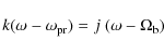 \begin{displaymath}k(\omega - \omega_{\rm pr}) = j ~(\omega-\Omega_{\rm b})
\end{displaymath}