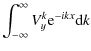 $\displaystyle \int^\infty_{-\infty} V_y^k {\rm e}^{-ikx}{\rm d}k$