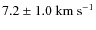 $7.2\pm1.0~{\rm km~s^{-1}}$