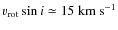 $v_{\rm rot}\sin{i}\simeq 15~{\rm km~s^{-1}}$