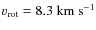 $v_{\rm rot}=8.3~{\rm km~s^{-1}}$