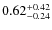 $\rm0.62_{-0.24}^{+0.42}$