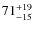 $\rm 71_{-15}^{+19}$