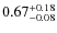 $\rm0.67_{-0.08}^{+0.18}$